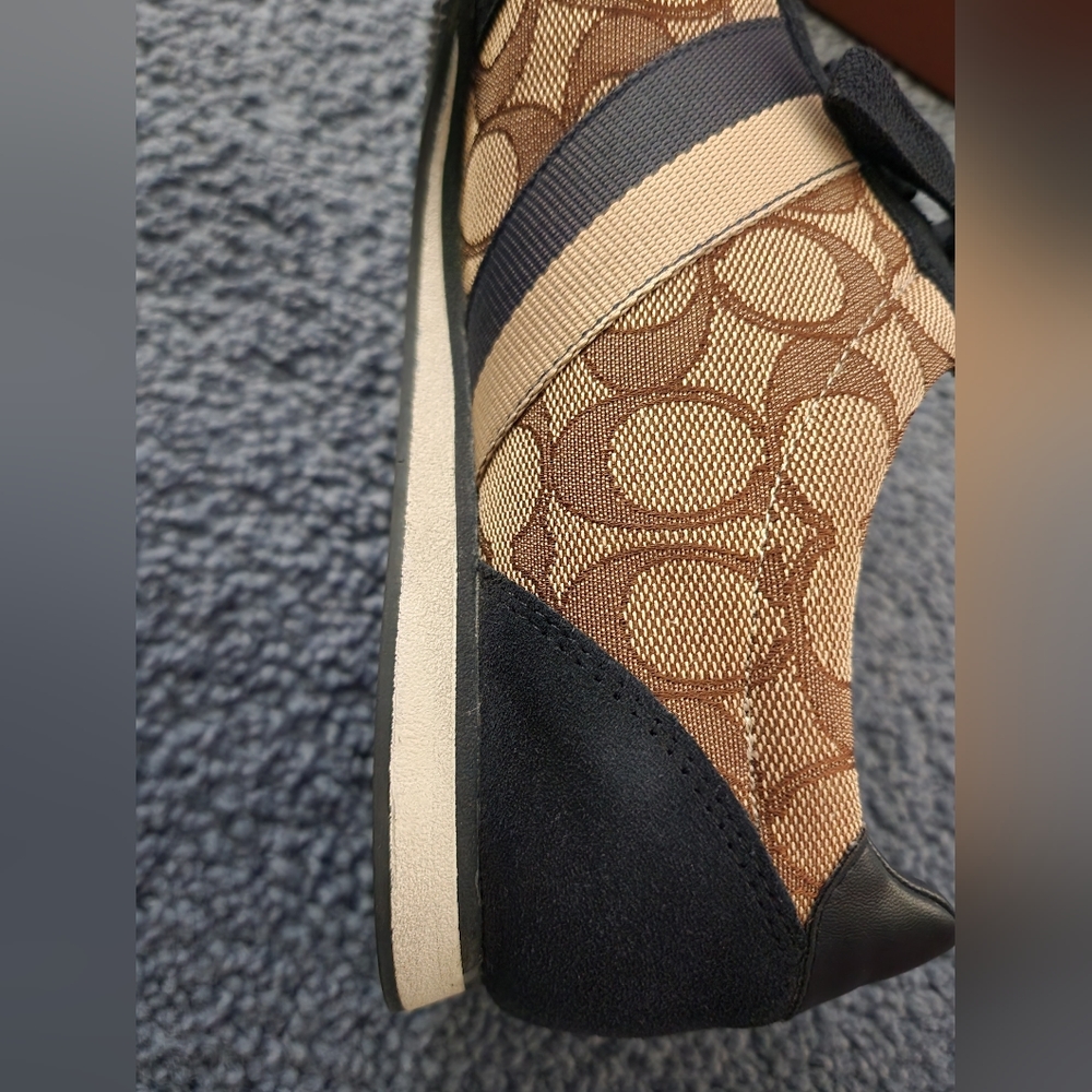 Coach Kelson Outline Sig/Suede Khaki/Chesnut/Navy Size 9M - Picture 16 of 16